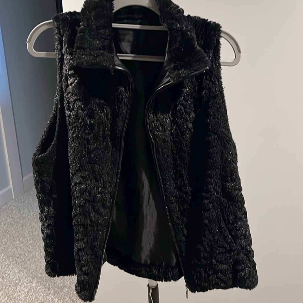 Black fur vest